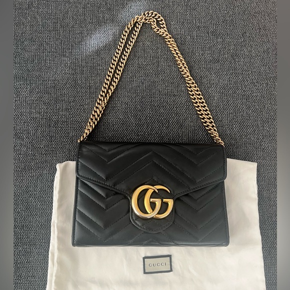 Gucci marmont GG super mini bag - wallet on chain - Picture 1 of 5